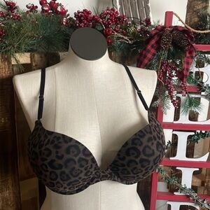 Smart & Sexy bra woman’s padded animal print leopard intimate Sz 36C